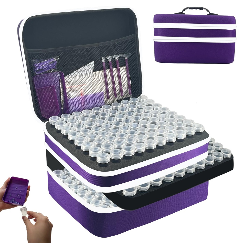 LIRUNQIU Diamond Painting Storage Containers, 240 Slots Diamond Painting Accessories and To