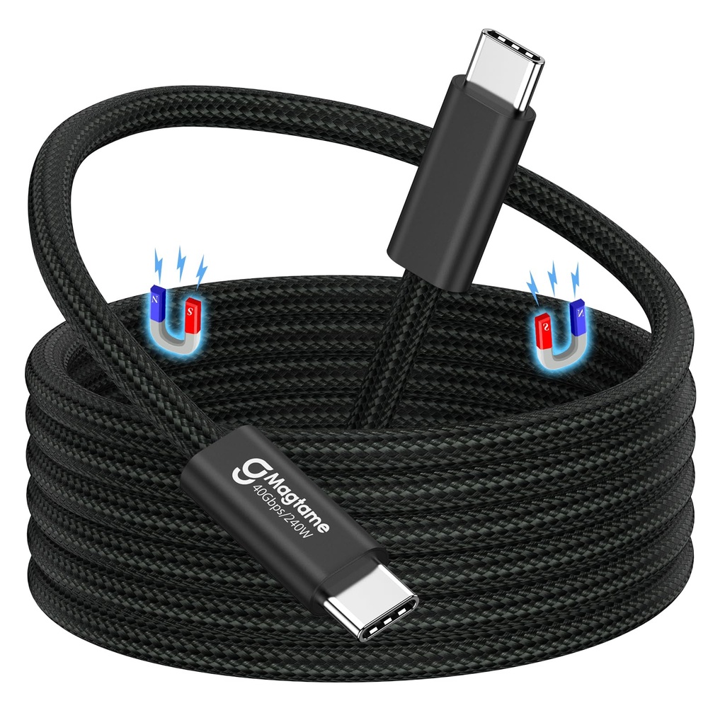 Magtame USB 4 Cable 240W, 6.6ft Magnetic USB C Cables,Support Display 8K@60HZ, 4K@144HZ