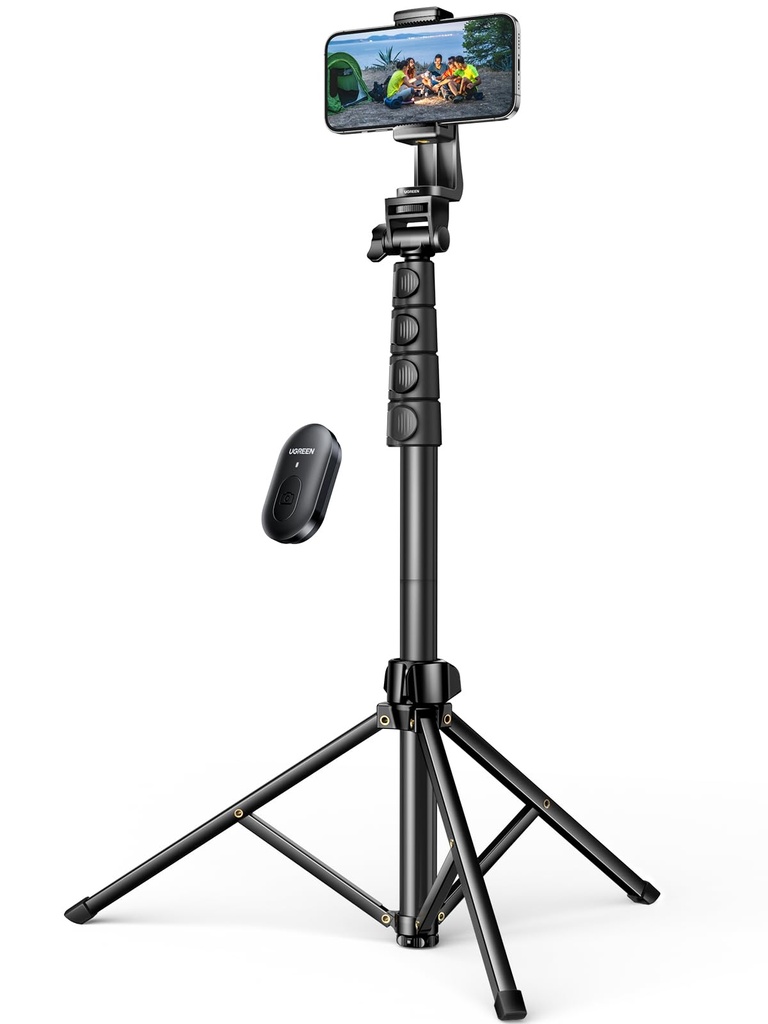 UGREEN iPhone Tripod Stand Filming 70Ã”Ã‡Ã˜/1.8m Tall Selfie Stick Bluetooth Remote Foldable