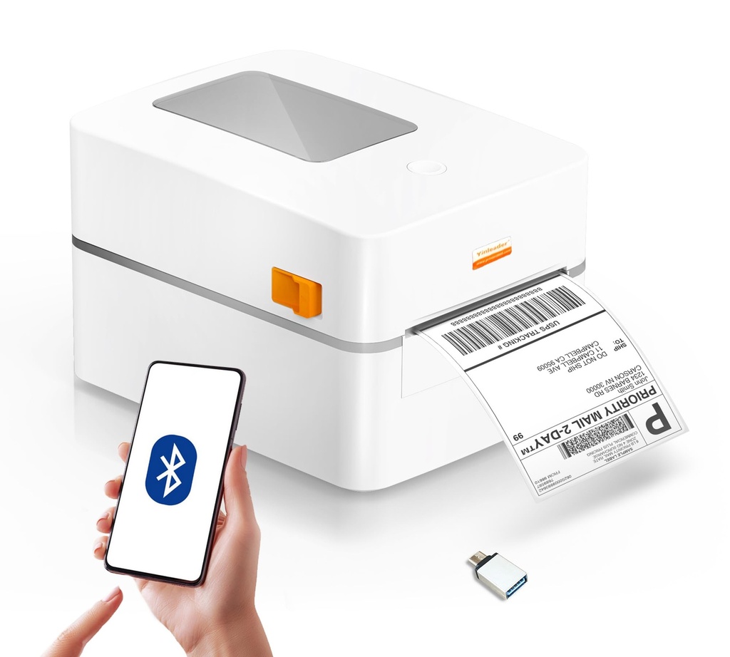 Yinleader Thermal Shipping Label Printer USB/Bluetooth, Thermal Printer 4x6, Postage Label