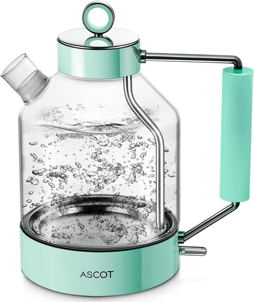 Electric Kettle, ASCOT Glass Electric Tea Kettle 1.5L 2200W Tea Heater & Hot Water Boiler,