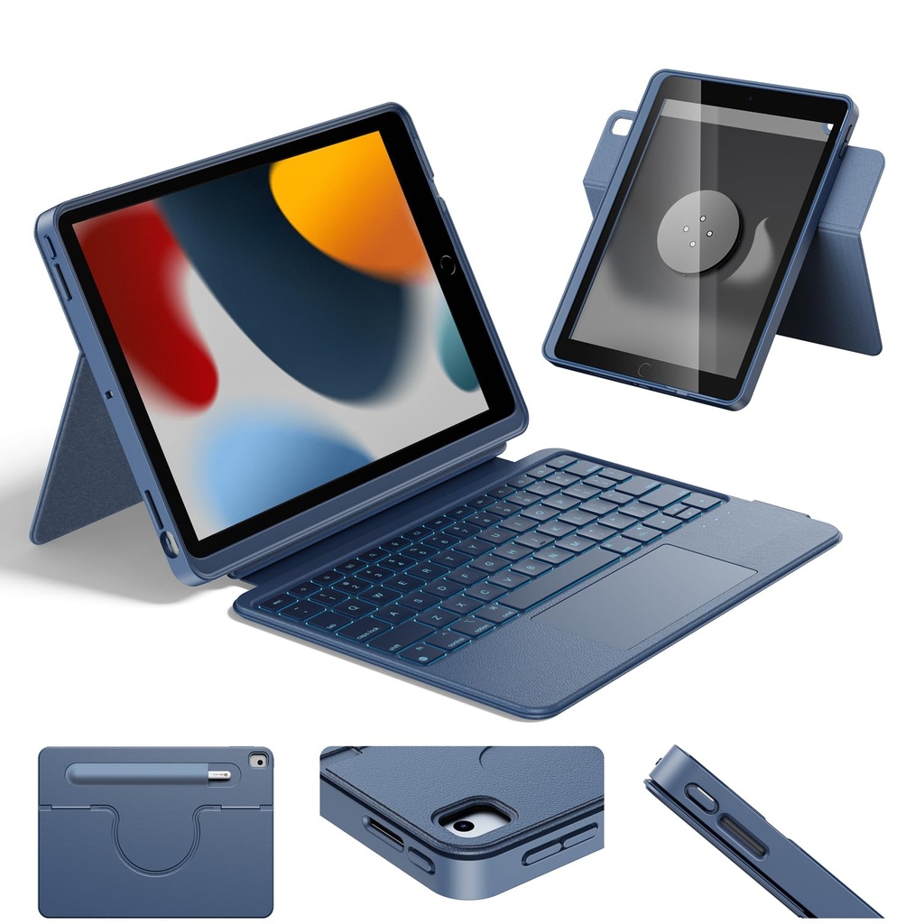 HOU iPad 9th Generation Case with Keyboard(8th/7th gen),iPad Air 3 & Pro 10.5" 360?? Rotata