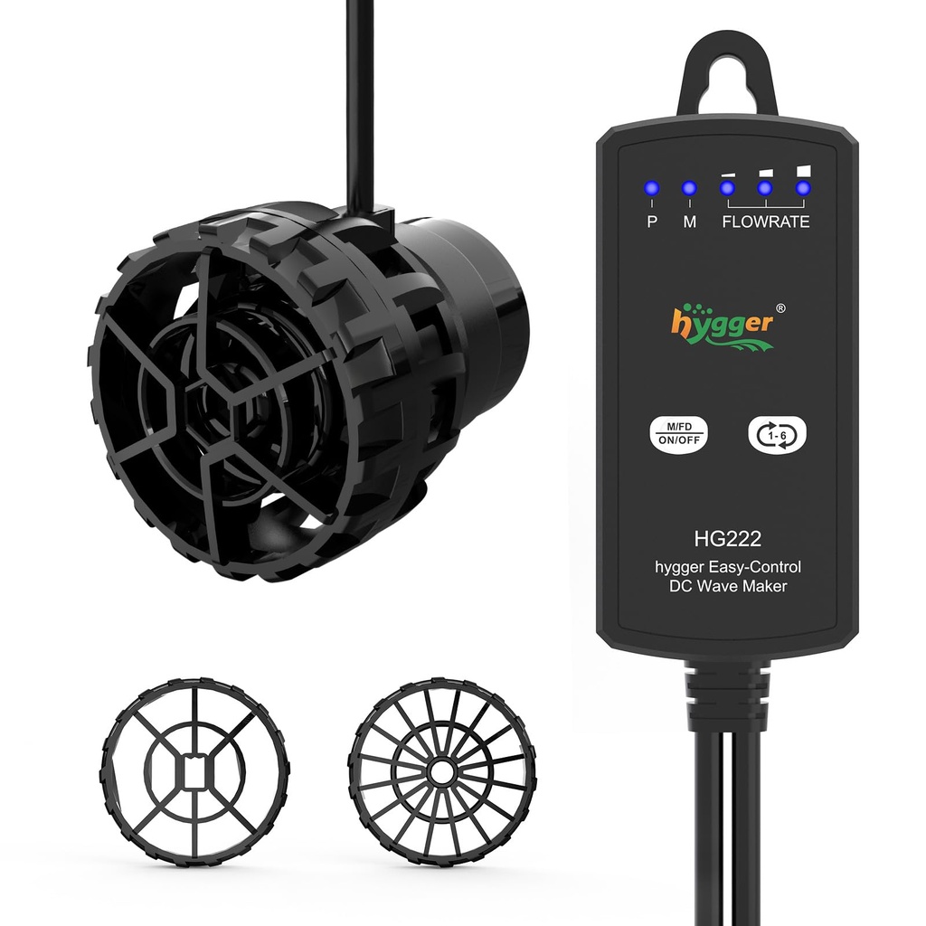 hygger Aquarium Wave Maker 9W Fish Tank Wave-Maker Mini, 2500L/H, 3 Modes, 6 Adjustable Rat