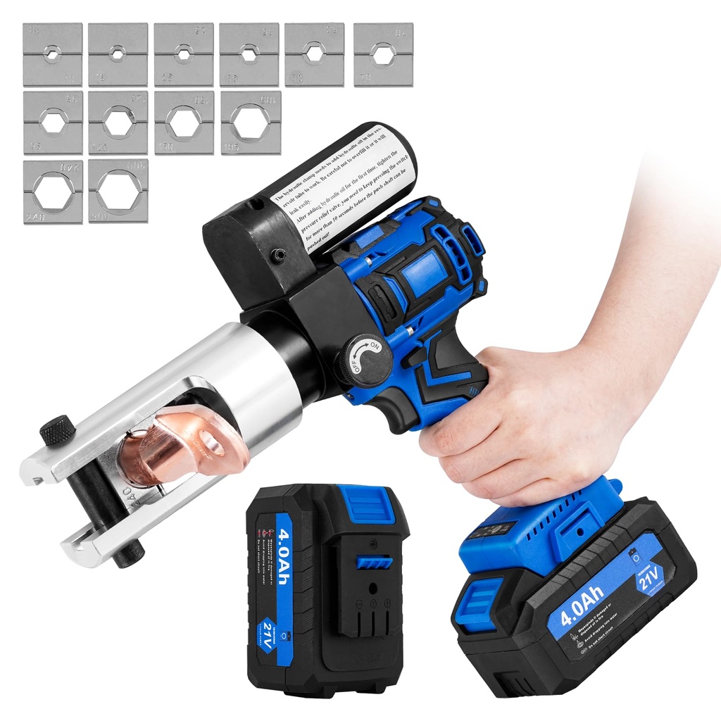 MXBAOHENG 60 KN Rechargeable Hydraulic Crimping Tool Kit Battery Powered Electric Hydraulic