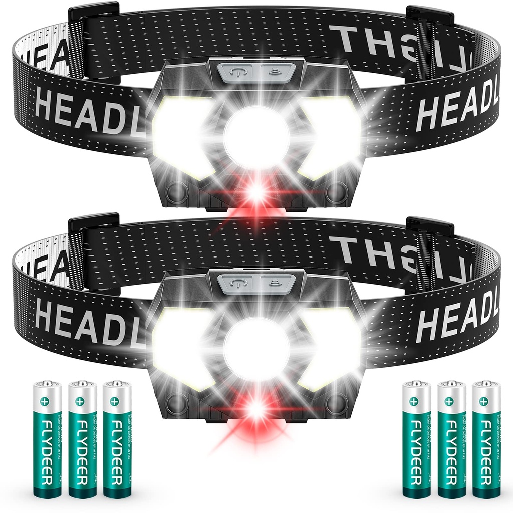 Lsnisni 9 LED Headlamp Rechargeable 1 Pack, 2000 Lumens Super Bright Head Lamp USB-C, 10 Mod