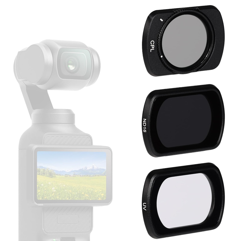 lasuroa 3pcs HD ND16 CPL UV Filters for Dji Osmo Pocket 3, Magnetic Filter Optical Glass