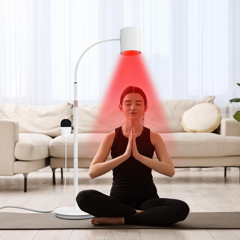 Floor Red Light Lamp, Hottoerak 660nm & 850nm & 940nm Infrared Light with 5 Brightness