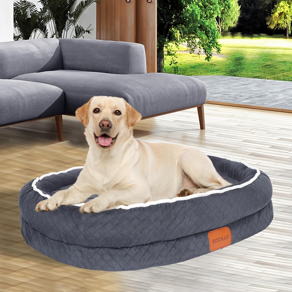 BOCHAO Egg-Shaped Memory Foam Dog Bed,an Orthopedic Dog Sofa Suitable for Small and Medium-