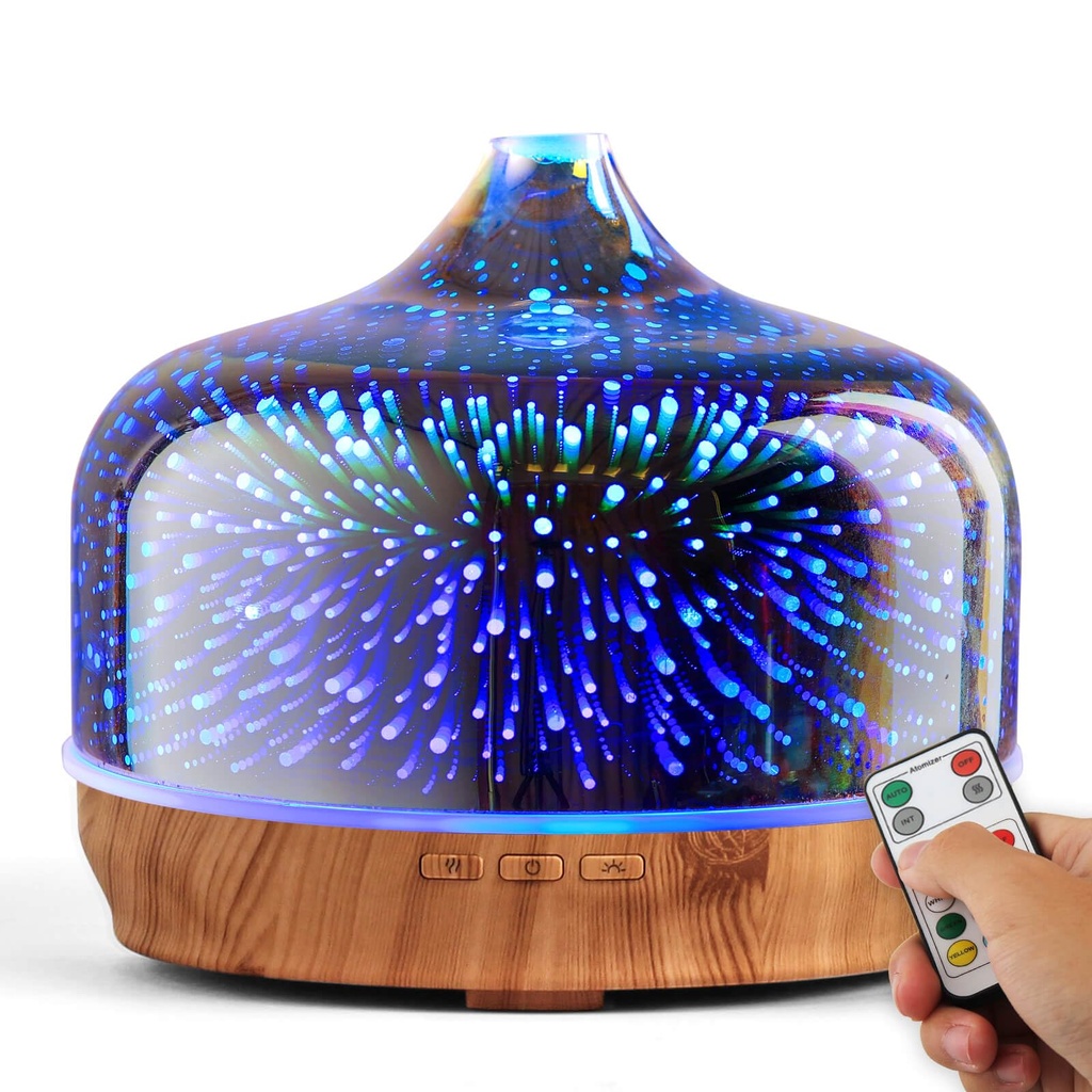 Porseme Large Oil Diffusers 500ml,Ultrasonic Essential Oil Diffuser,7 Colors Changing