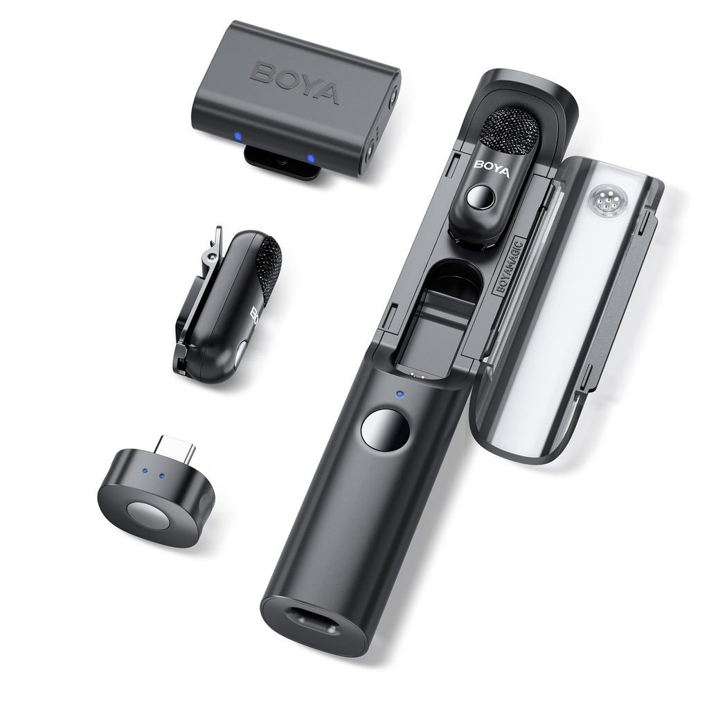 BOYA Magic-03 Wireless Microphone for Android, iPhone 15/16, Camera, 4 Form-in-1 Mic, 48kHz