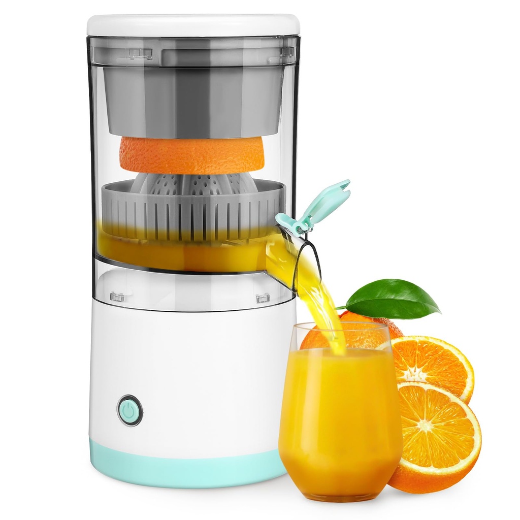 Amosfun Electric Citrus Juicer, Rechargeable Versatile Fruit Extractor Squeezer for Lemon,