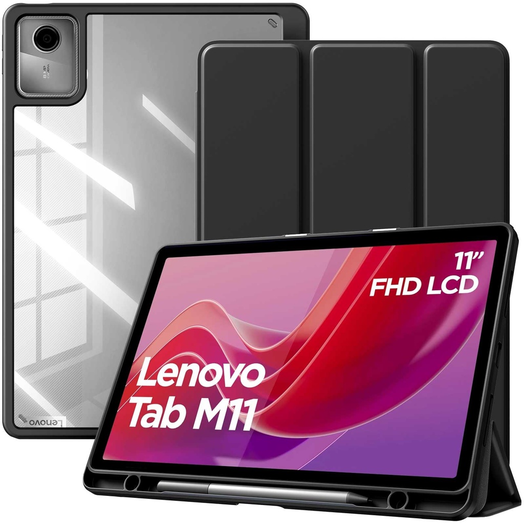 TiMOVO Case for Lenovo Tab M11 11" 2024 TB330 with Pen Holder, Hybrid Slim Tri-Fold Stand P