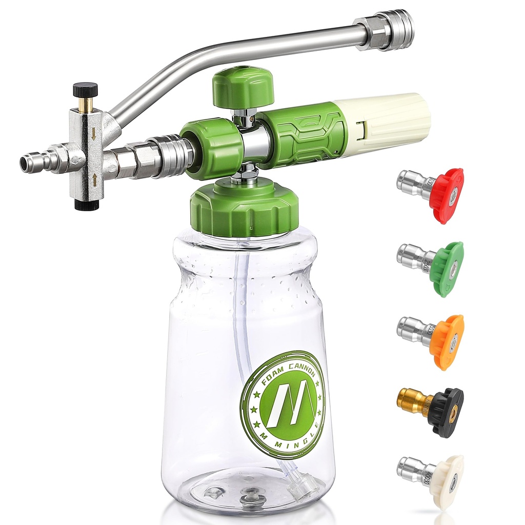 M MINGLE Foam Cannon for Pressure Washer with Dual-Connector Tool - Dual Lance Pressure Wash