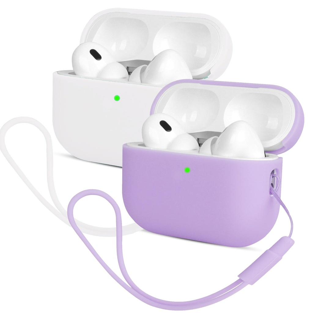 2PCS Mocarheri Compatible with AirPods Pro 2 Case (2022), Protective Silicone Case for AirP