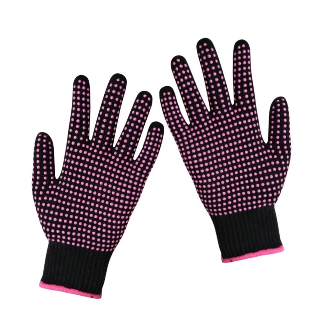 Heat Resistant Gloves for Hair Styling 2 Pcs Heat Protection Mitts with Non Slip Silicone B