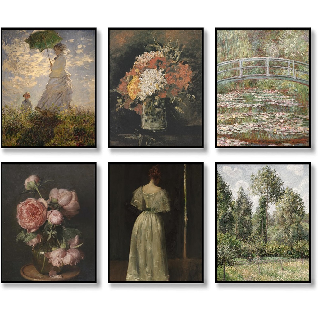 HOGEBIG Village Art Prints Master Painter Classical Oil Painting Canvas Wall Art for Bedroo