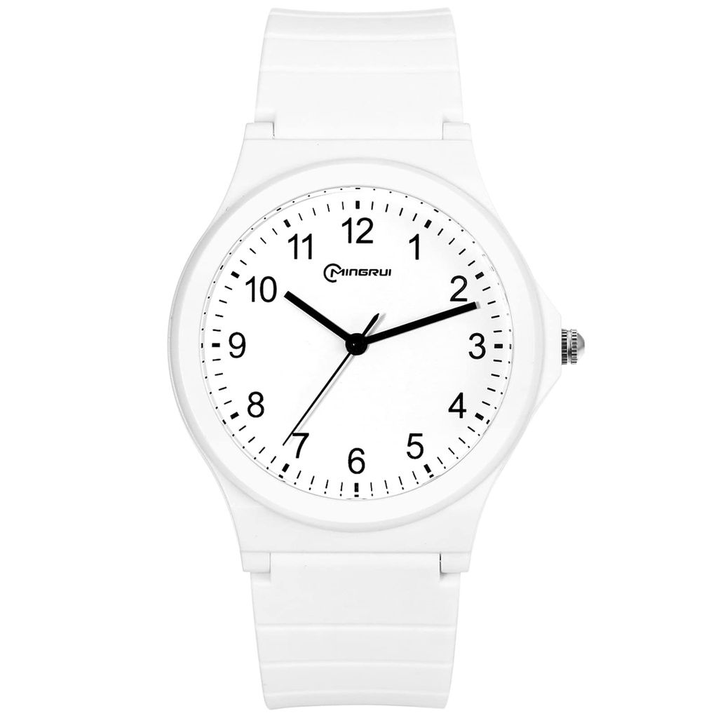 Aroncent Kids Analog Silicone Watch: Waterproof Children Quartz Watch with Silicone Strap E