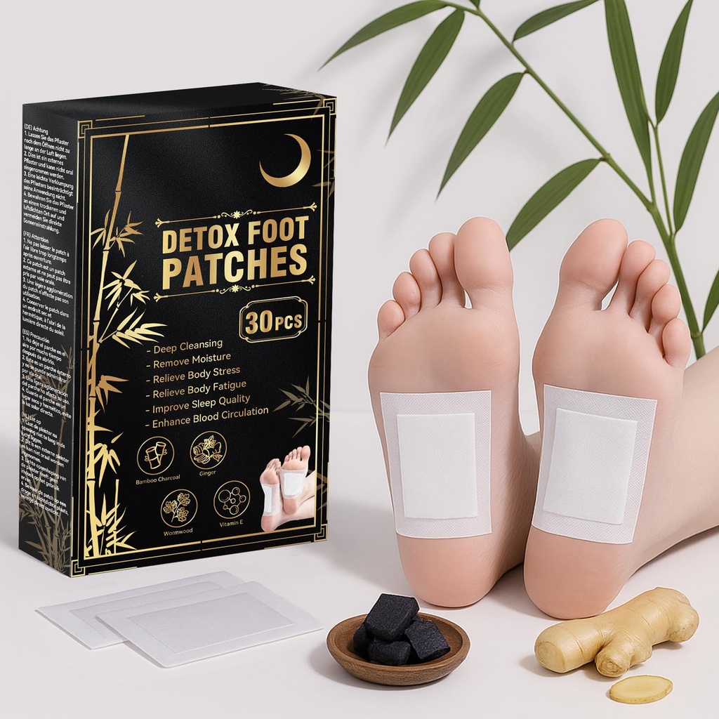 Damaile EU Detox Foot Patches Pads, 30pcs Natural and Gentle Foot Patches Detox Foot Pads,