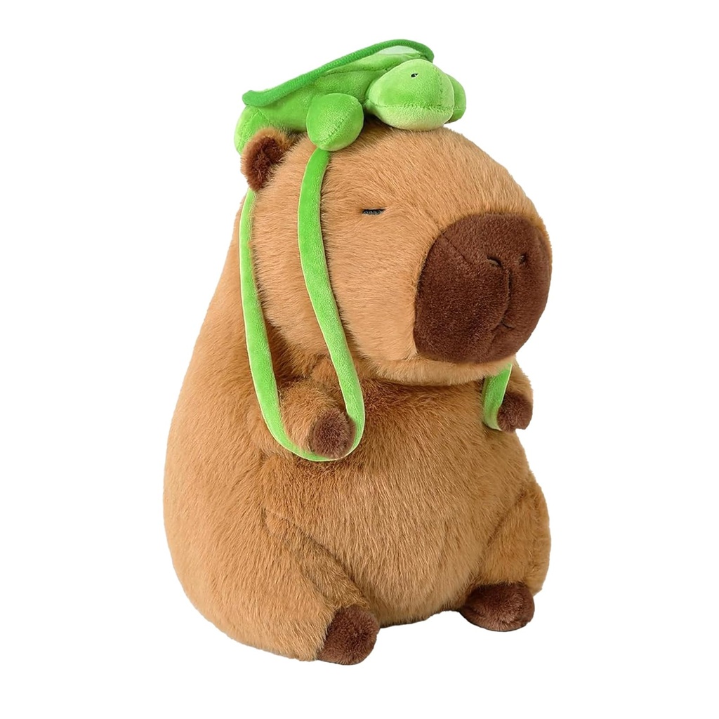Capybara Plush 9 Inch Kawaii Soft Stuffed Animal Cute Stuffed Capibara Toy with Turtle Back