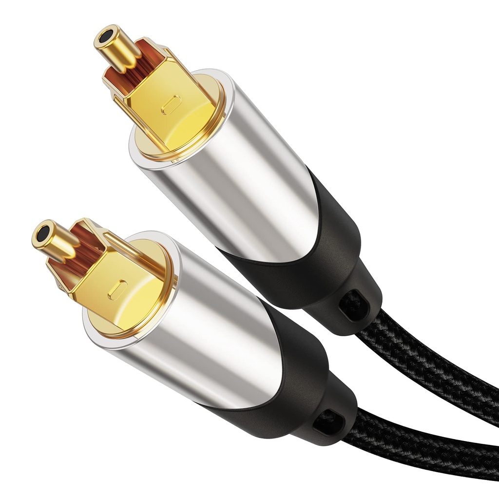Optical Audio Cable, 3.6M Toslink Fiber Optic Audio Cord with Durable 24K Gold-Plated, Nylo