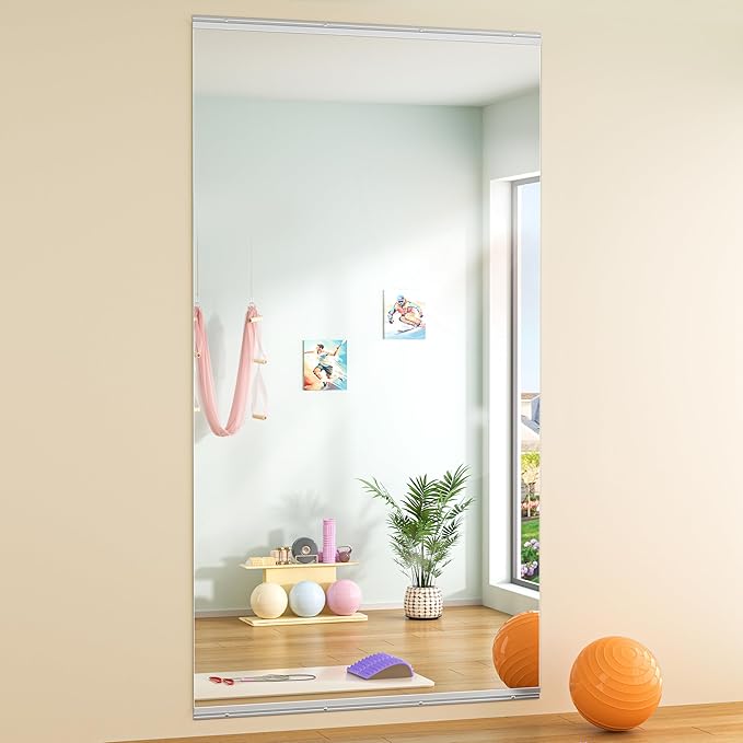 Hasipu Home Gym Mirrors 210x100cm -1 PCS Large Full Body Mirror for Yoga, Large Wall Mirror