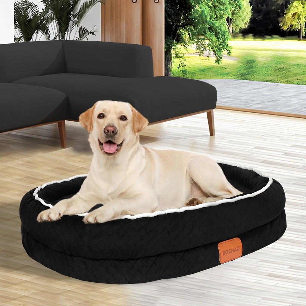 BOCHAO Egg-Shaped Memory Foam Dog Bed,an Orthopedic Dog Sofa Suitable for Small and Medium-