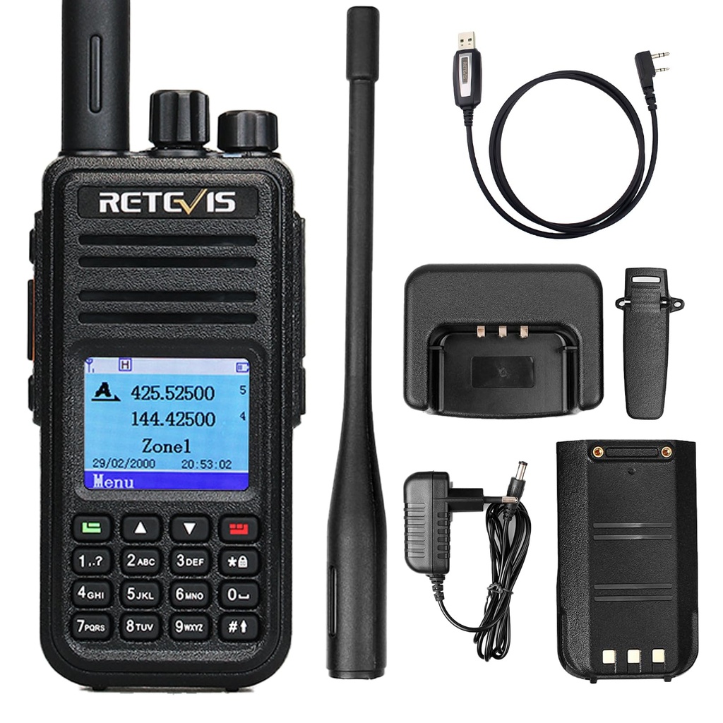 Retevis RT3S DMR Radio, Digital/Analog Amateur Radio, Handheld Radio with GPS and APRS, Sup