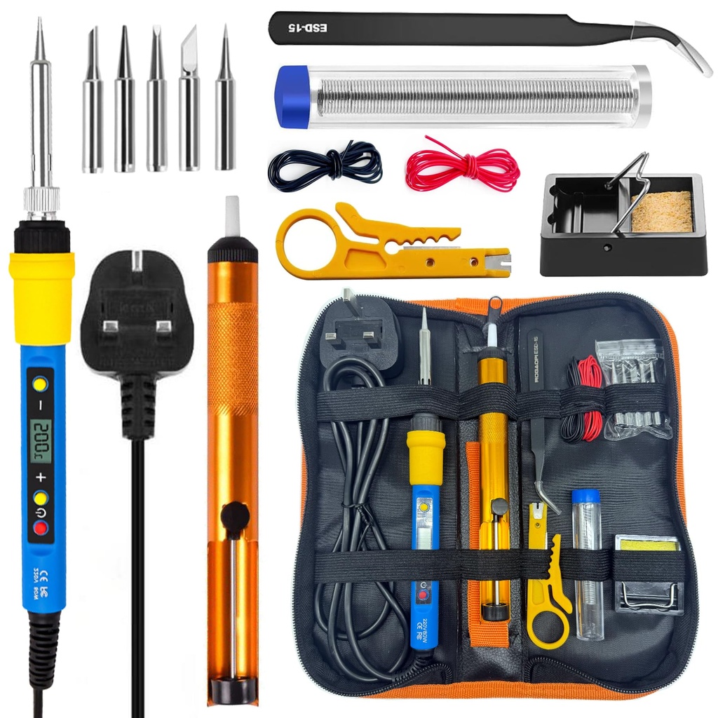 MOGAOPI Soldering Iron Kit, 80W LCD Adjustable Temperature 180-500??C Welding Tools, Solder