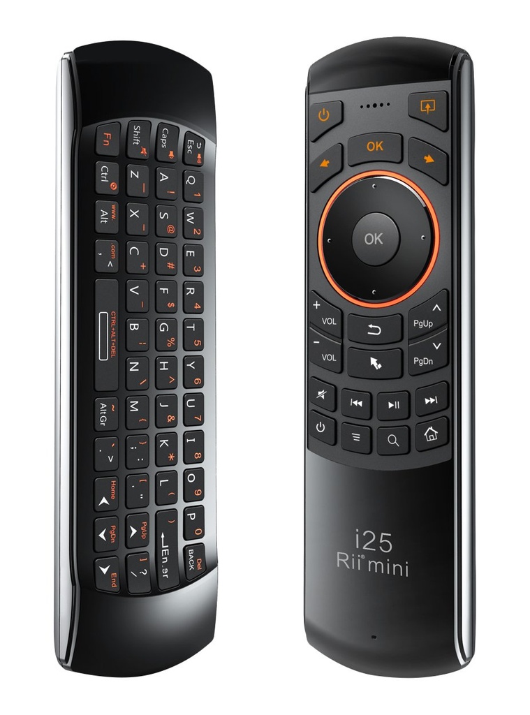 Rii Mini i25 Rechargeable 2.4GHz Remote Control with Air Fly Mouse and Wireless Keyboard fo