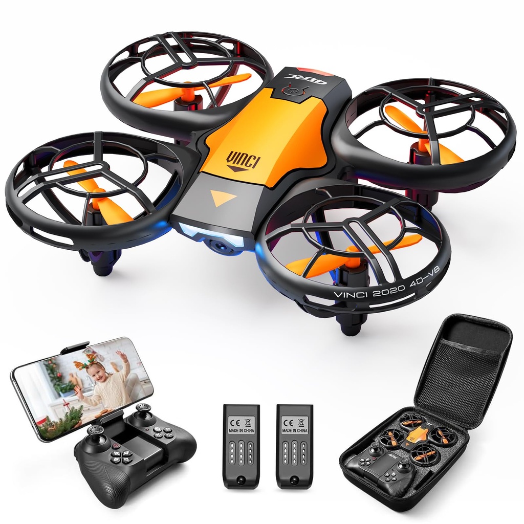 4DRC Mini Drone With 720P HD Camera For Kids, FPV 2.4G WiFi, Upgraded Propeller Guard, 3D F