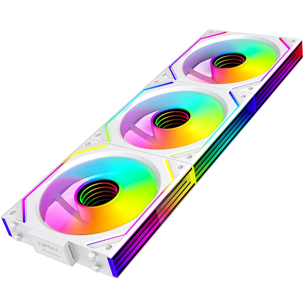 TZMRIT Interstellar-V2 Infinity Mirror ARGB PWM PC Fans 120mm White, Rgb Fan 120mm, Triple P