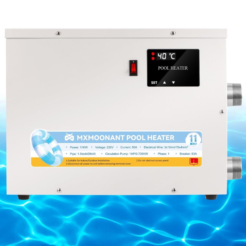 Mxmoonant Pool Heater 11KW 220V, Hot Tub Water Thermostat 25~50Ã¢Â„Âƒ, Electric Swimming Po