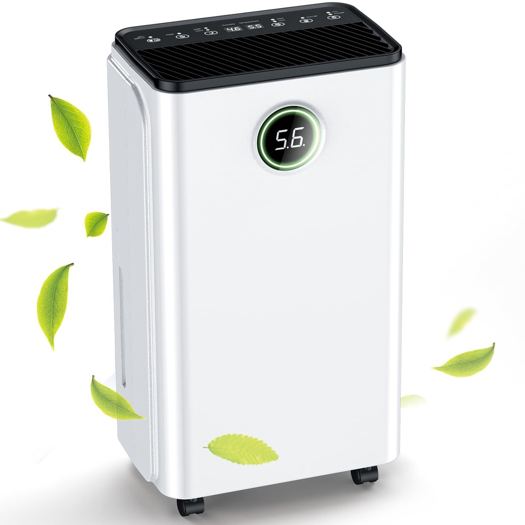 12L/Day Dehumidifier for Home Smart Humidity Control, Digital Display, Laundry & Sleep Mode