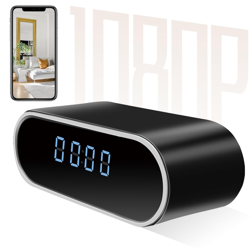 KAGMY Hidden Spy Camera Clock,1080P WiFi Hidden Camera Clock with Night Vision/Motion Detec