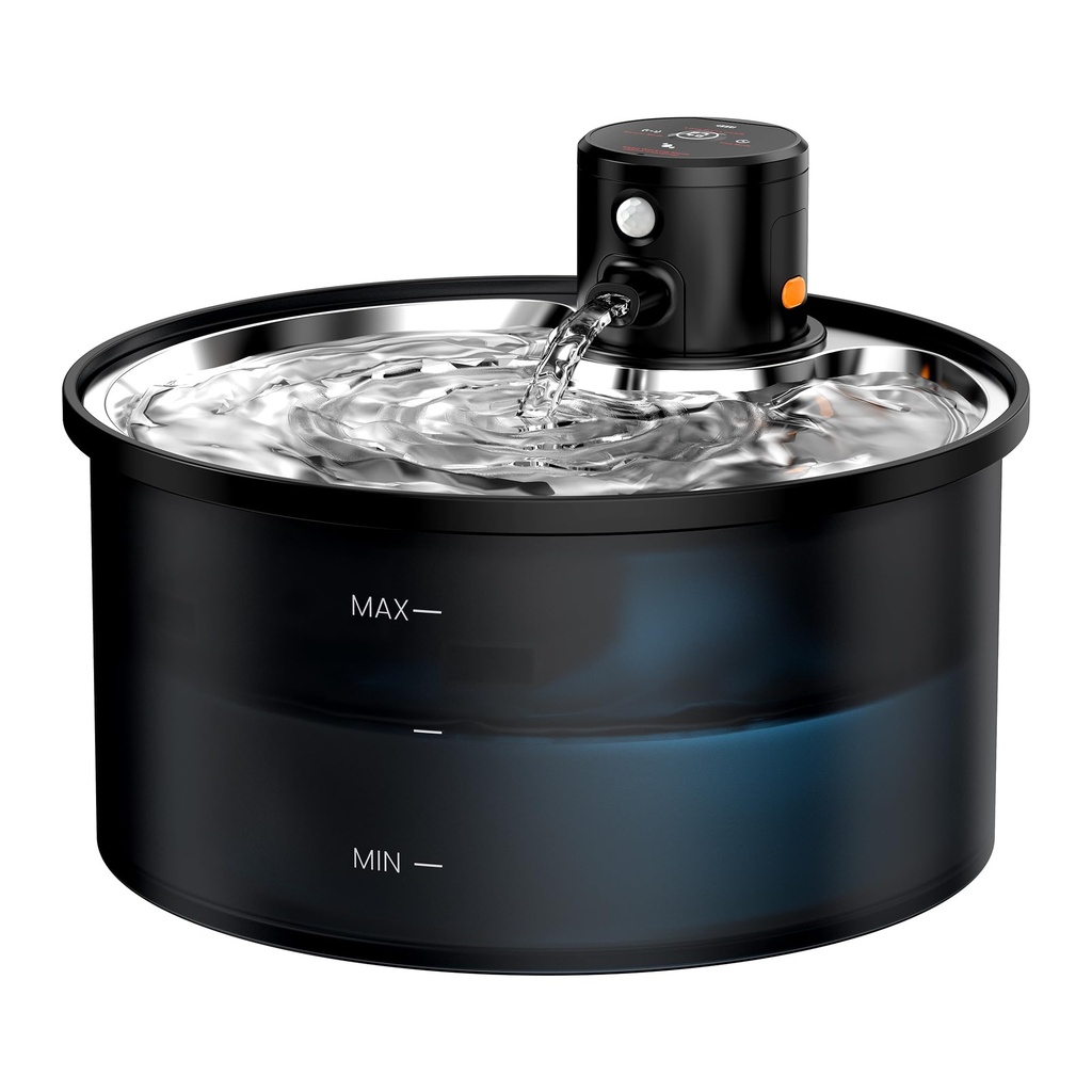 Wireless Cat Water Fountain for Drinking: Battery Operated Cat Fountain Cordless - 108oz/3.
