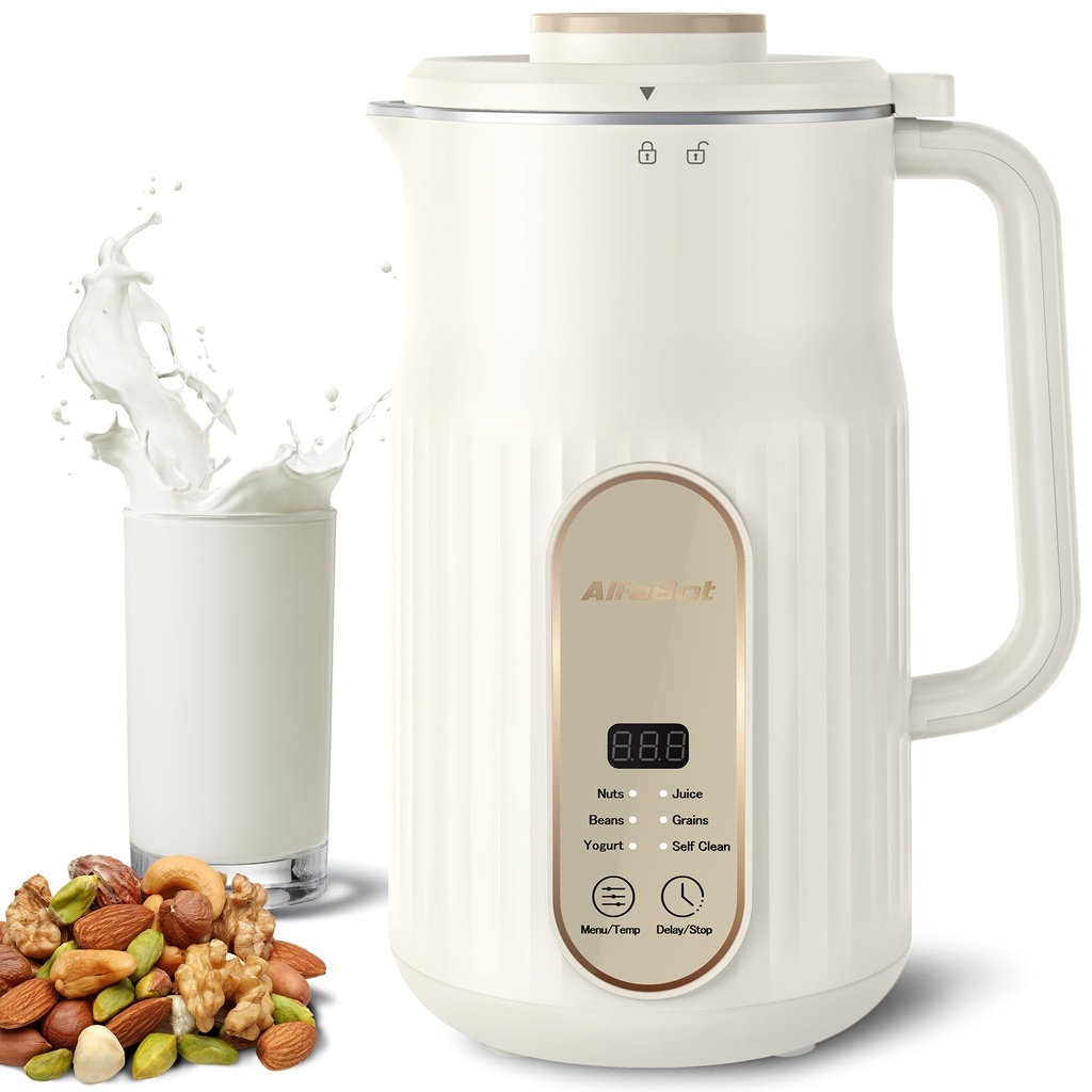 Nut Milk Maker, AlfaBot N2 Automatic Almond Milk Machine for Homemade Plant-Based Milk, Oat