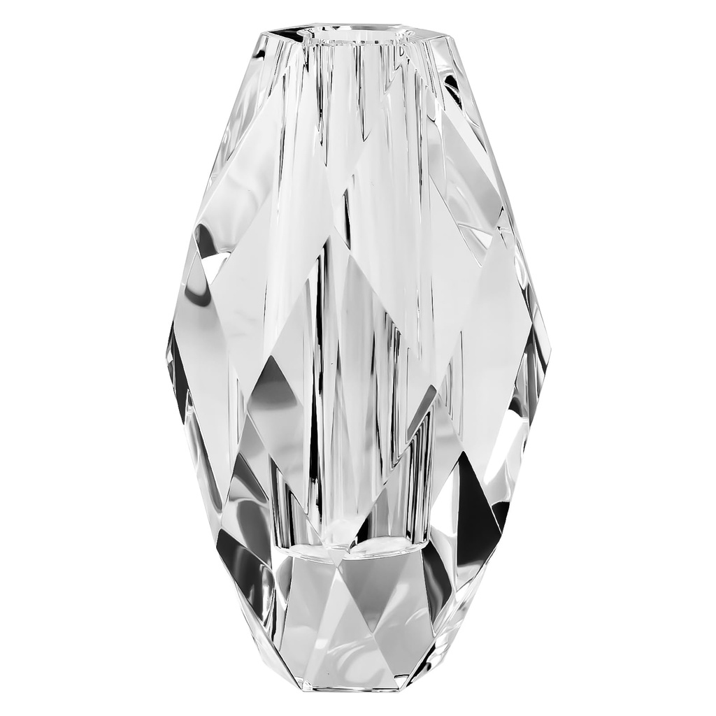 DONOUCLS Clear Flower Bud Vase for Rose, Elegant Faceted Cut Crystal Vase for Table Home De