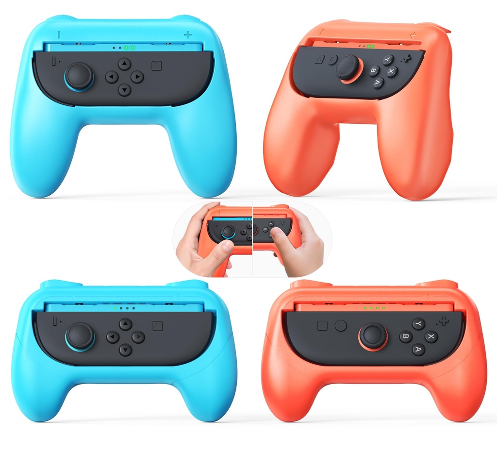 FYOUNG Dual-Size Switch Grip for JoyCon 2 & 1 - Large and Compact Switch 2/1 /OLED Controll