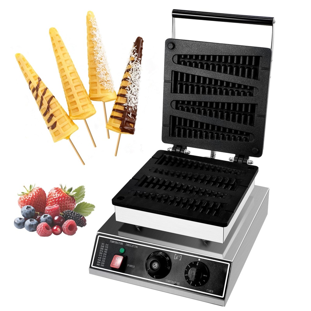 Commercial Lolly Stick Waffle Maker, 4 PCS Pine Tree Shape Waffle Baker Machine, 220Ã¢Â€Â“2