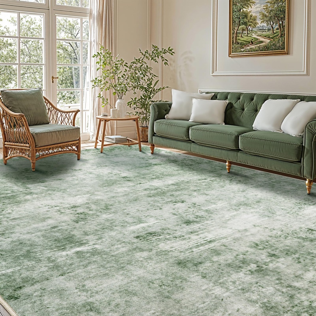 AiAngu Large Modern Abstract Rugs Living Room Non-slip Area Rug Short Pile Faux Wool Bedroo