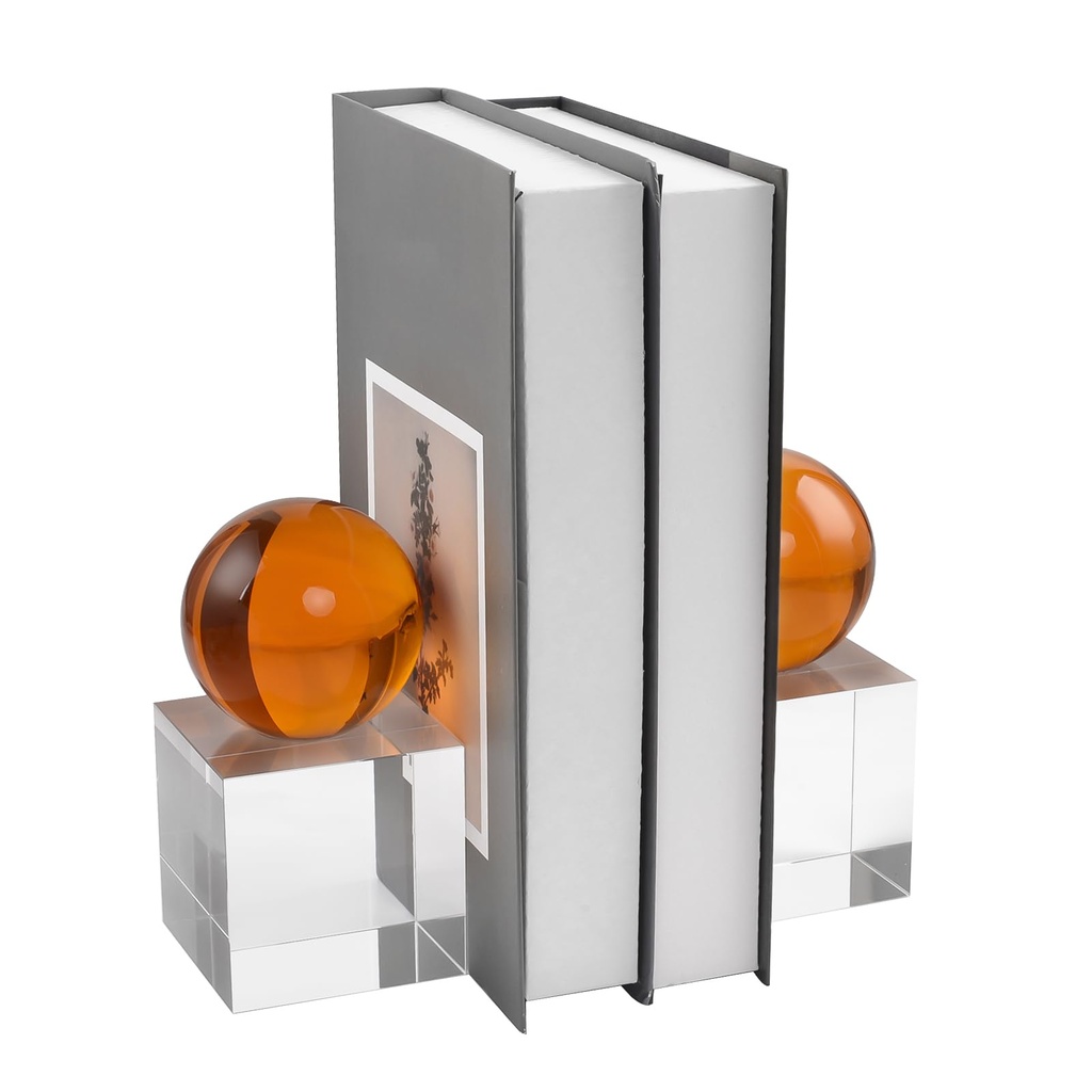 DONOUCLS Crystal Bookends with Handcrafted Horse Head Bookends, Decorative Non-Skid Book Su