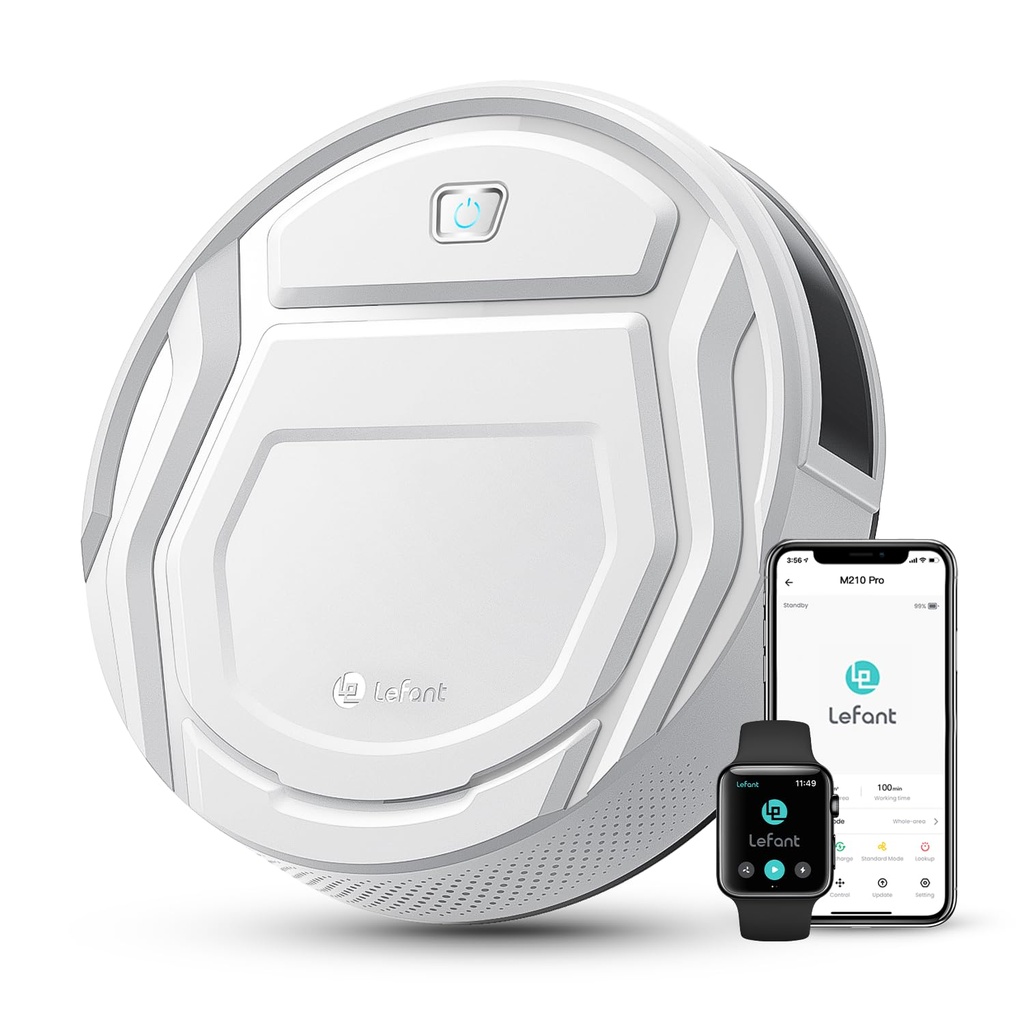 Lefant M210 Robot Vacuum Cleaner, 2200Pa Strong Suction, 7.8cm Thin 28cm DIA, Automatic 