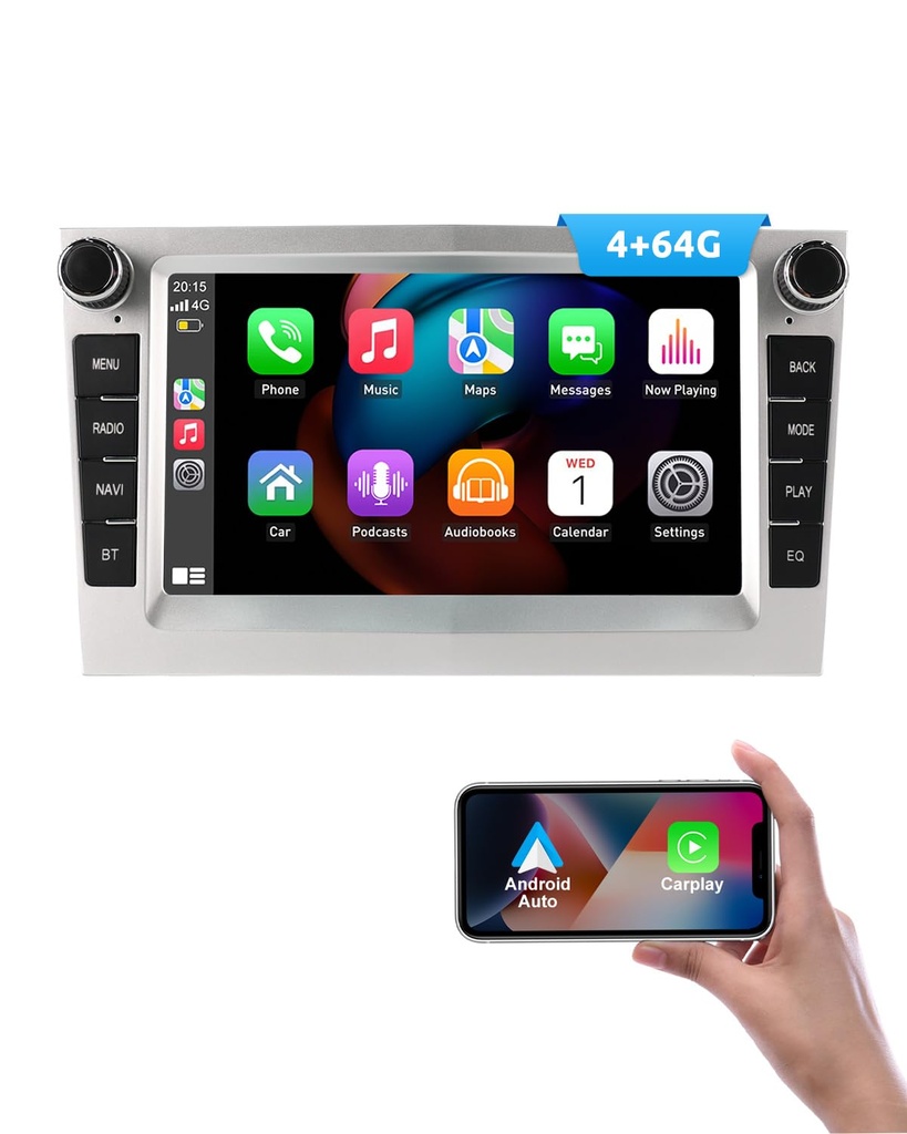 ESSGOO 4+64G Car Stereo with Wireless Carplay and Android Auto for Vauxhall Opel Corsa 