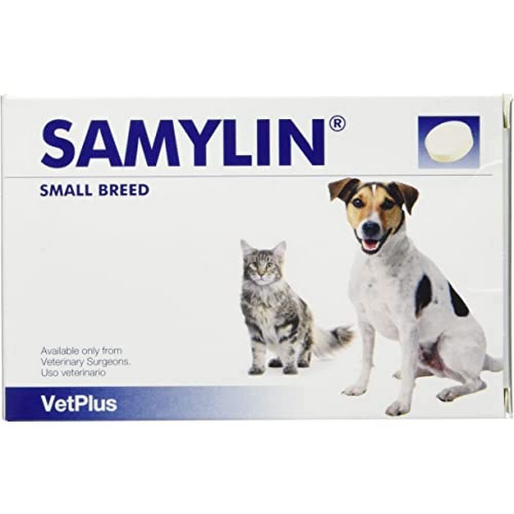Vetplus Samylin Small Container with 30 Tablets for Digestive System (01/2028)