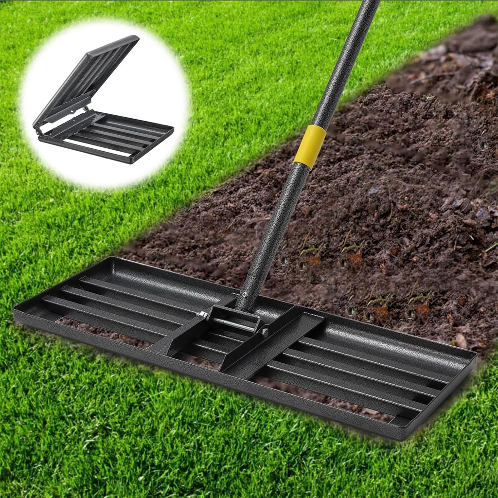 Lawn Leveling Rake, 66x25 cm Leveling Rakes for Lawn Heavy Duty, 6FT Lawn Level Tool Adjust