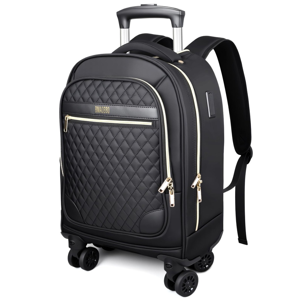 Women's 15.6" Wheeled Backpack -Lightweight Travel Trolley Carry-On Luggage (52x32x20cm)