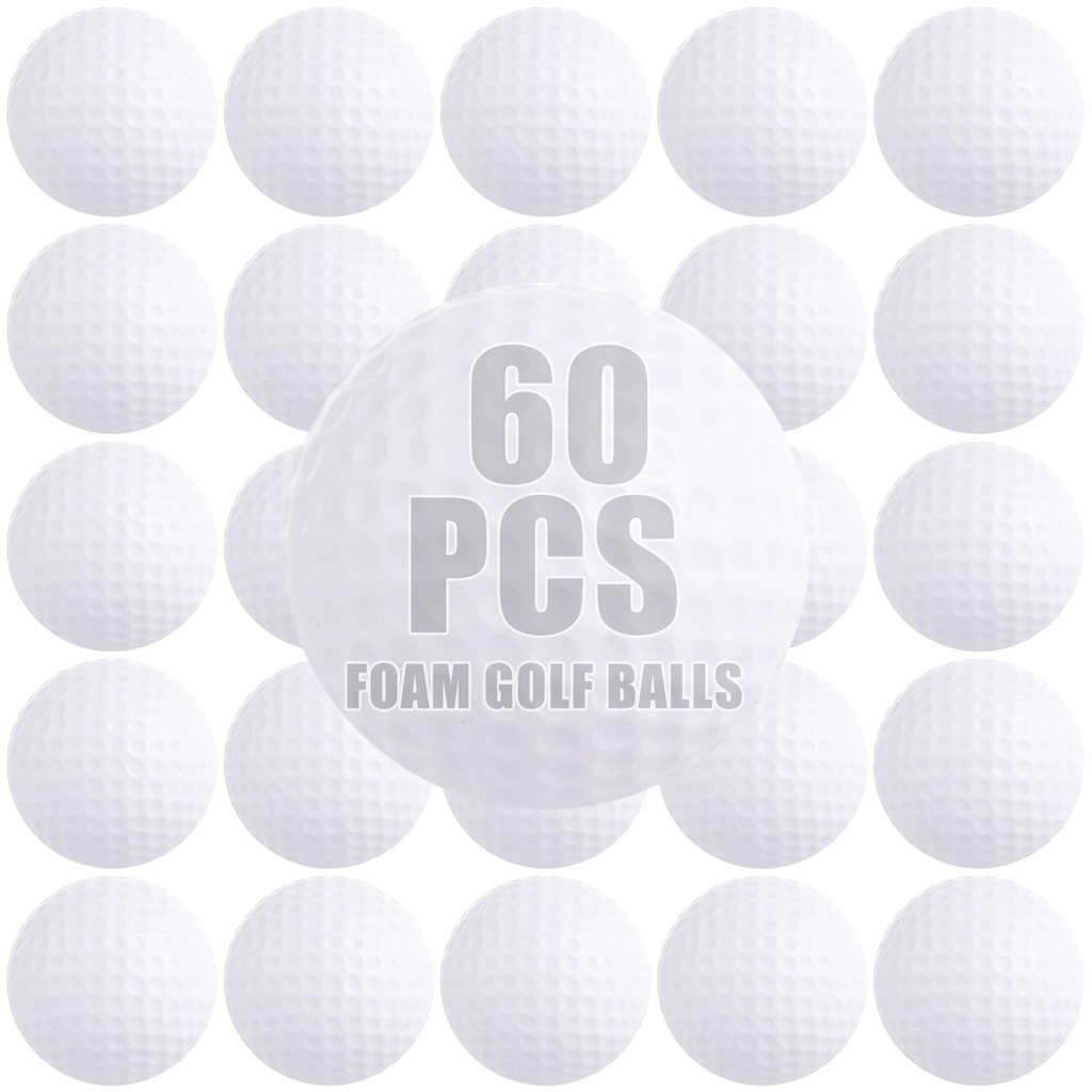 LDHHYH 60 Pack Practice Golf Balls, 42mm Plastic Golf Balls, Practice Golf Foam Balls Hollow