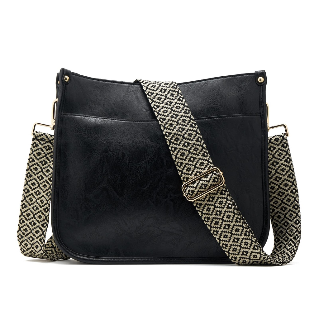 ZOUIQSS Women Crossbody Bags Leather Shoulder Purse Lady Hobo Handbag Zipped Pockets Bag Wit