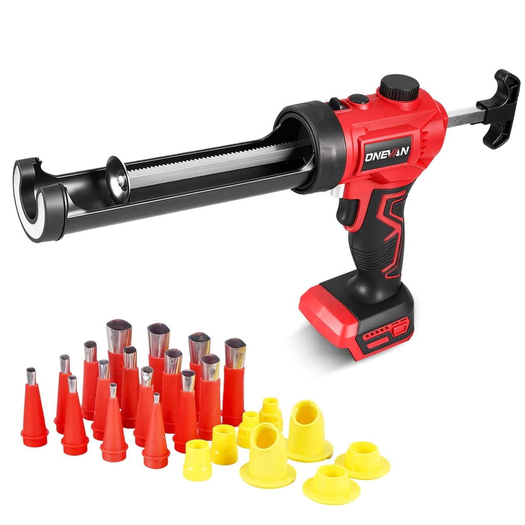 Electric Caulking Gun Cordless, 300ml Silicone Sealant Gun with Adjustable Speed(70-210mm/m