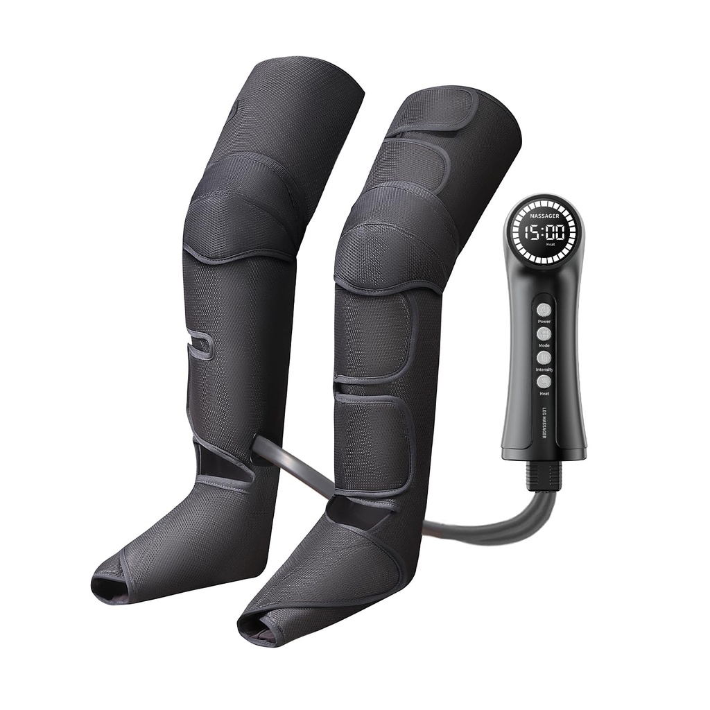 Leg Massager for Circulation and Pain Relief, Leg Wraps Massage Boots with Heat and Compress
